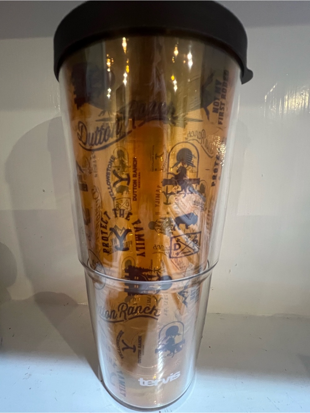 Yellowstone Dutton Ranch tervis Amber Graphic Tumbler with Lid New
